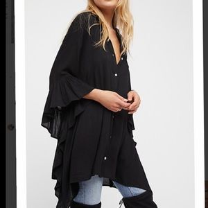 Free People Love Is black button down tunic - NO TAGS*
